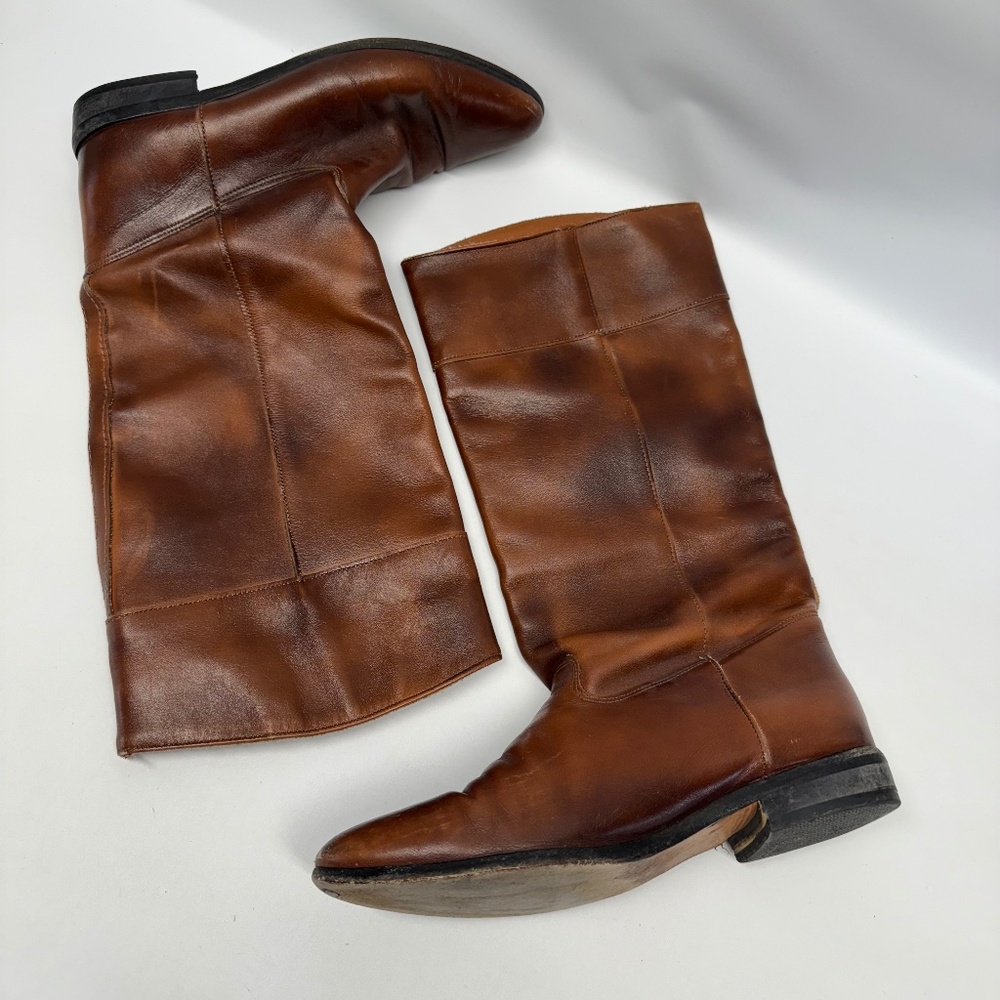 Vintage Leather Boots Brown Size 8.5 Made in USA (Frye/LL Bean Style) New Heels